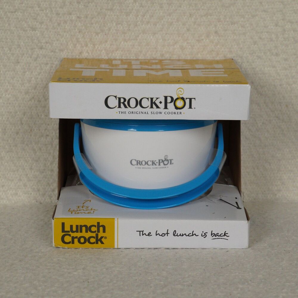 Crock-Pot Lunch Crock Portable Food Warmer 20 oz Blue and White Sealed